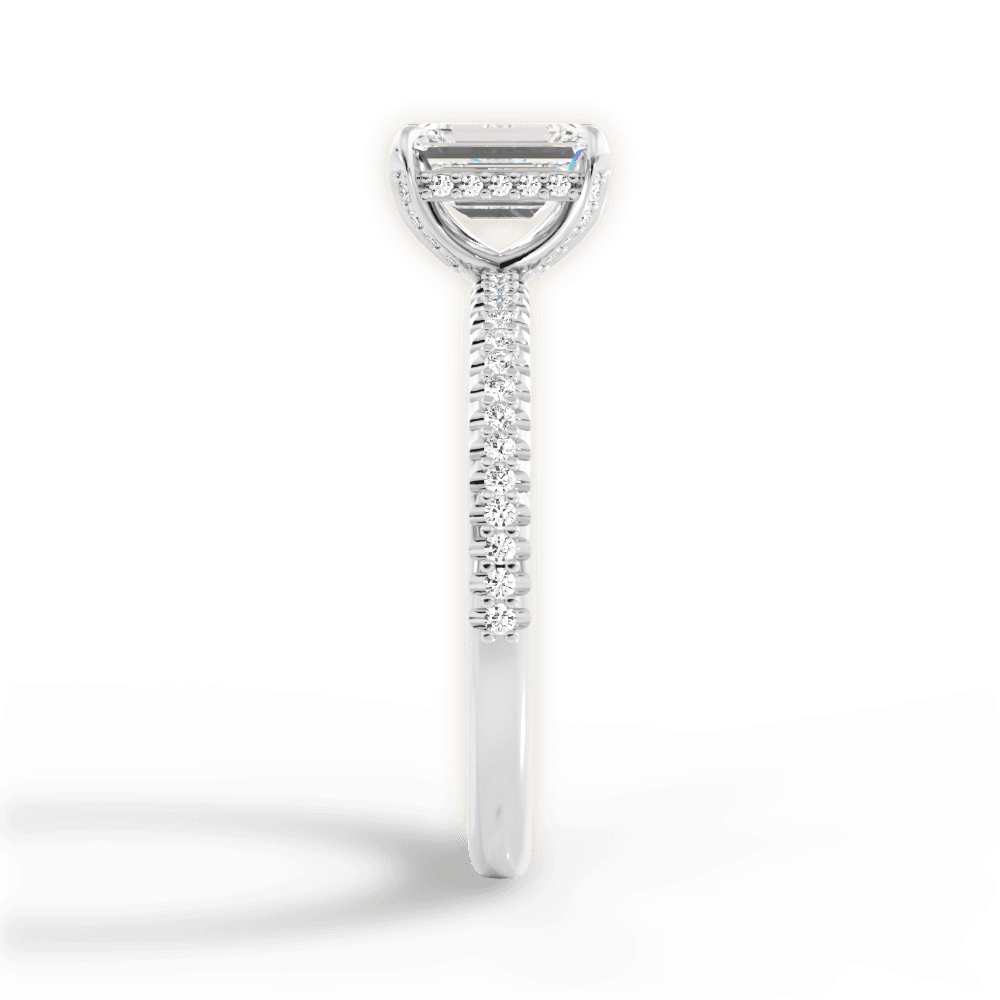 14kt White Gold/18kt White Gold/Platinum/emerald/perspective