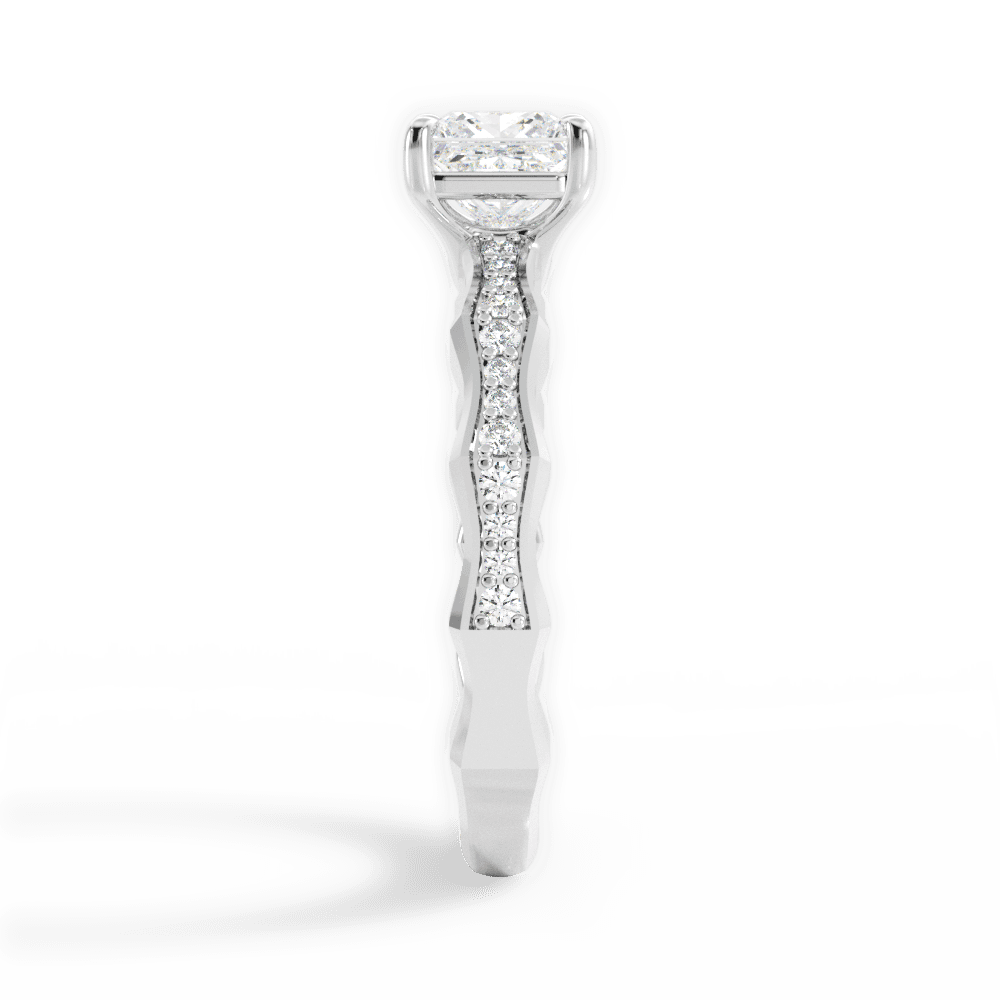 14kt White Gold/18kt White Gold/Platinum/princess/perspective