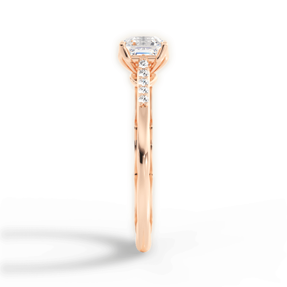 14kt Rose Gold/18kt Rose Gold/asscher/perspective