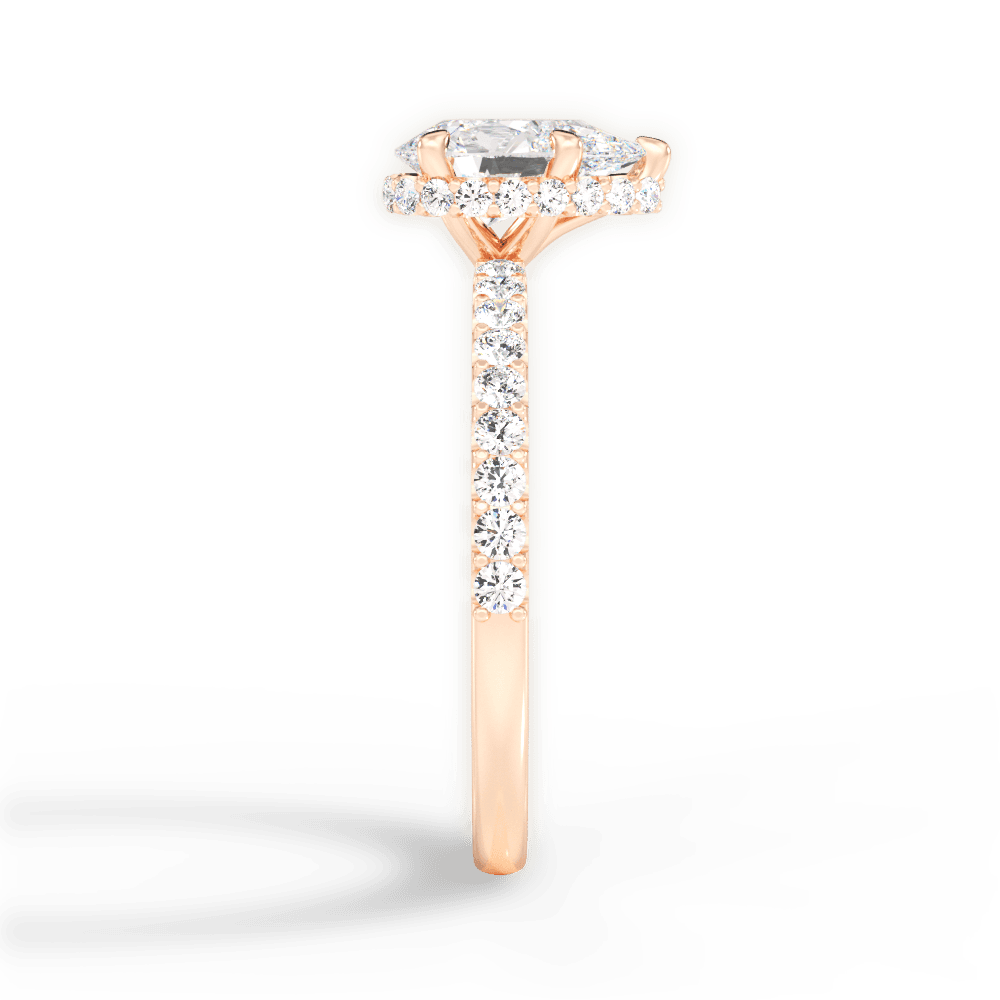 14kt Rose Gold/18kt Rose Gold/pear/perspective