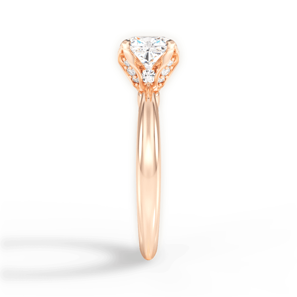 14kt Rose Gold/18kt Rose Gold/cushion/perspective