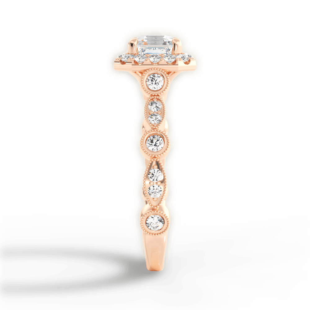 14kt Rose Gold/18kt Rose Gold/asscher/perspective