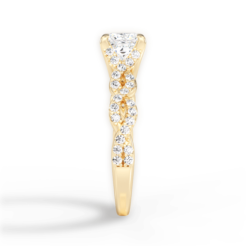 14kt Yellow Gold/18kt Yellow Gold/princess/perspective