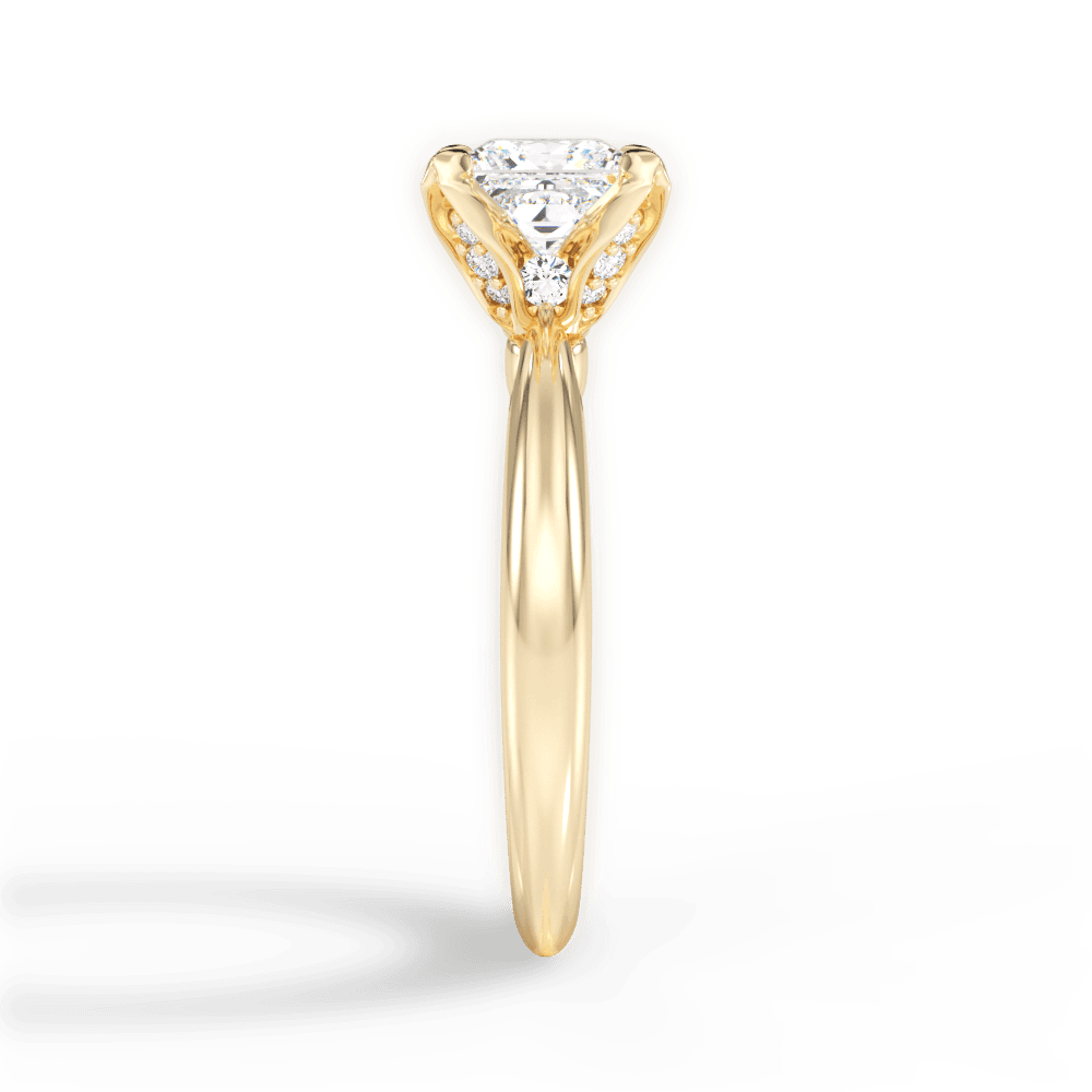 14kt Yellow Gold/18kt Yellow Gold/princess/perspective