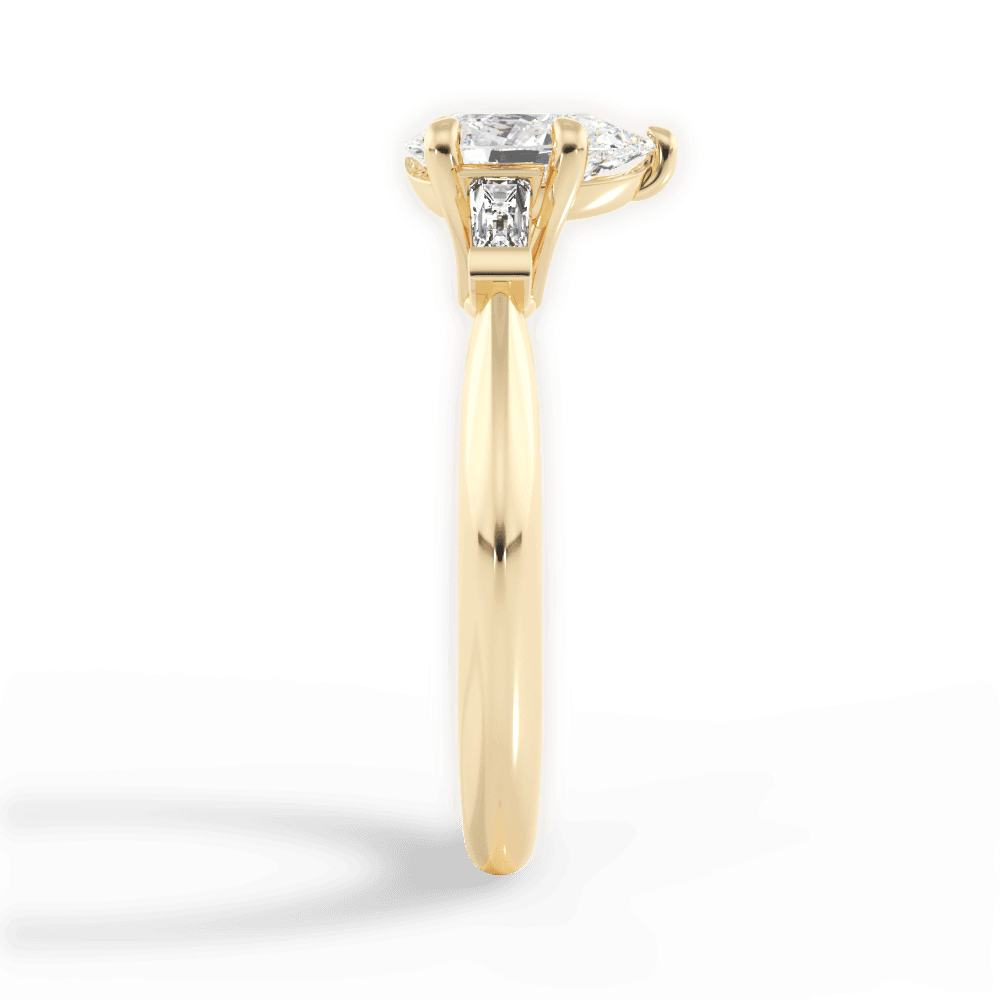 14kt Yellow Gold/18kt Yellow Gold/pear/perspective