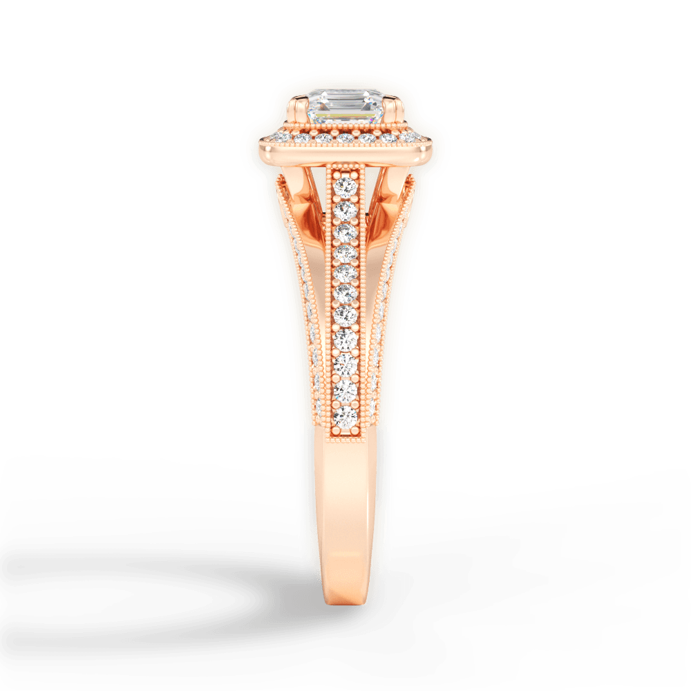 14kt Rose Gold/18kt Rose Gold/asscher/perspective