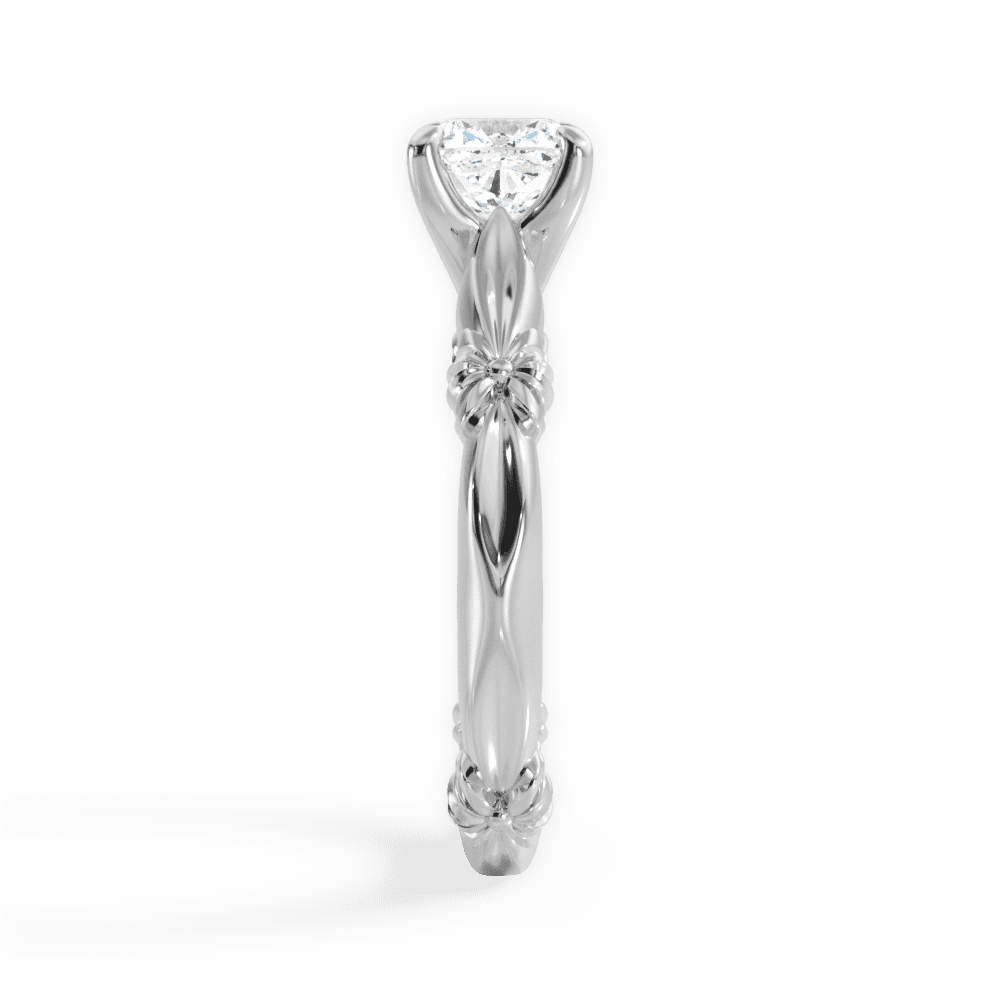 14kt White Gold/18kt White Gold/Platinum/cushion/perspective