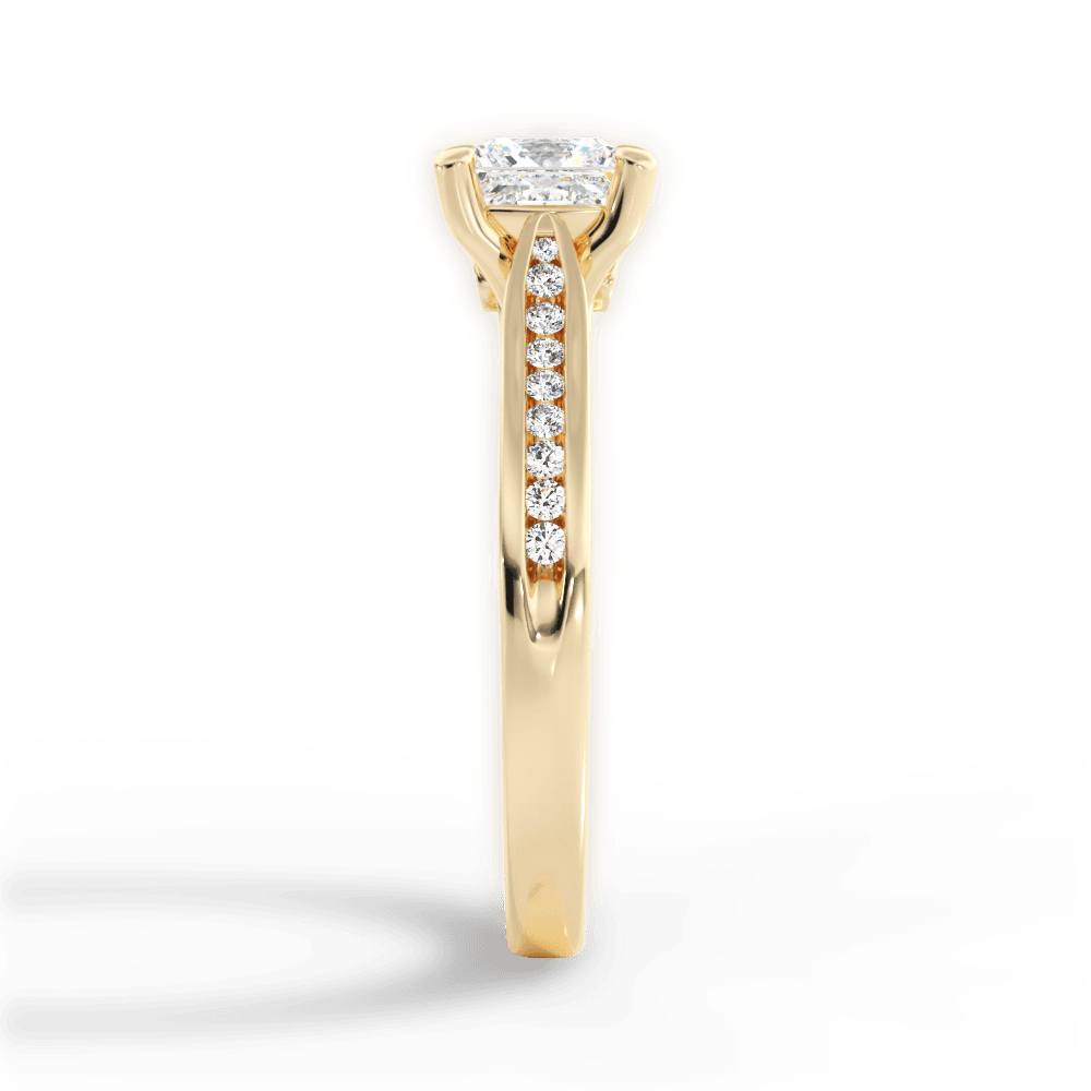 14kt Yellow Gold/18kt Yellow Gold/princess/perspective
