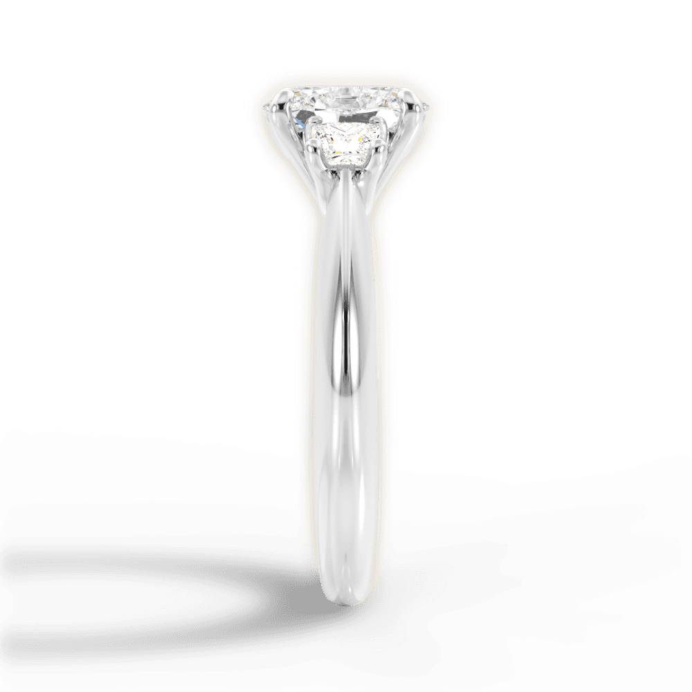 14kt White Gold/18kt White Gold/Platinum/oval/perspective