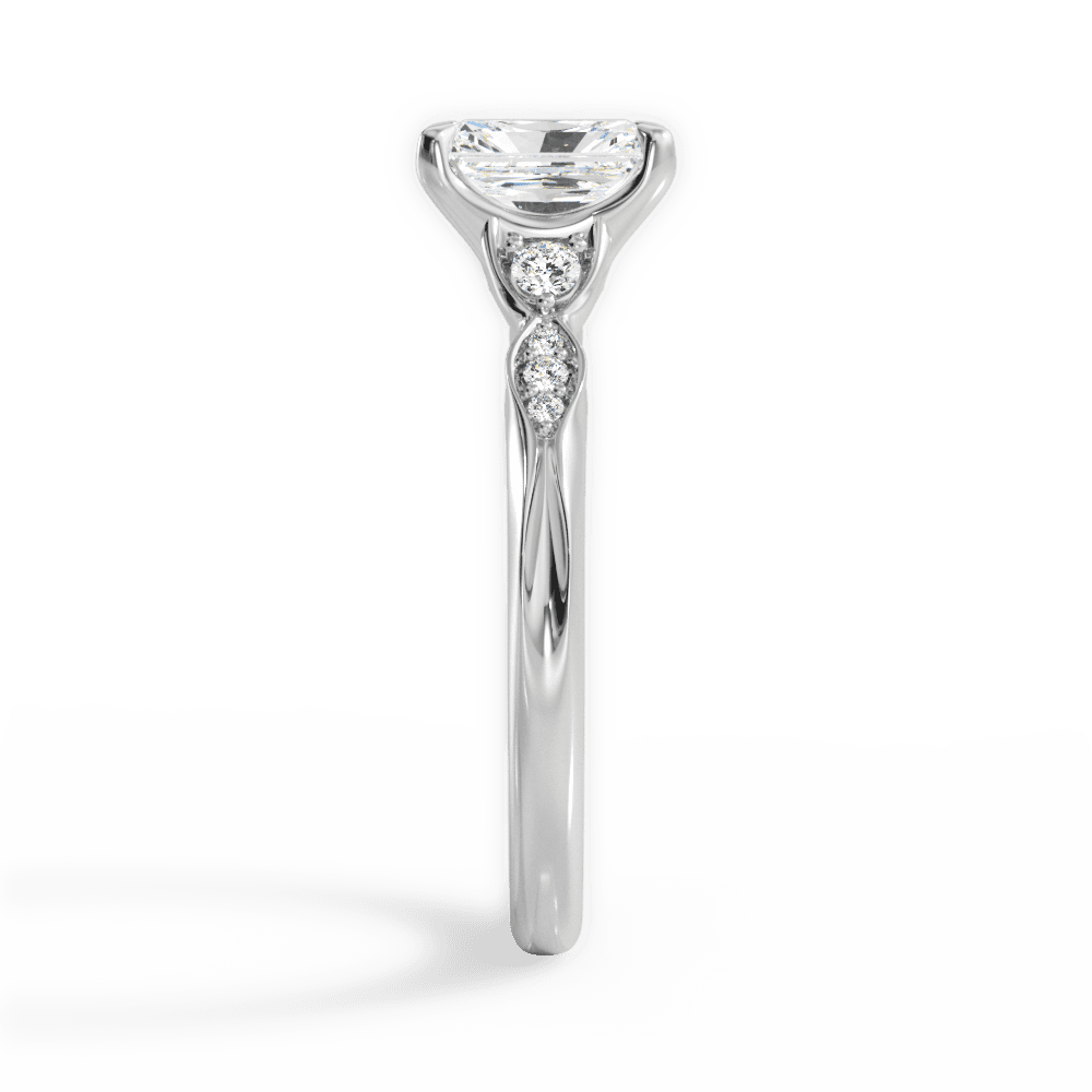 14kt White Gold/18kt White Gold/Platinum/radiant/perspective