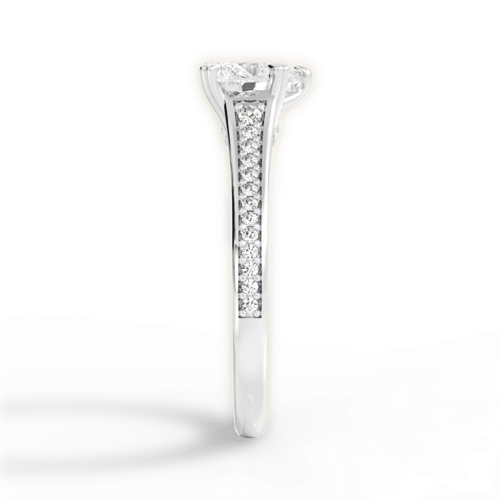 14kt White Gold/18kt White Gold/Platinum/heart/perspective