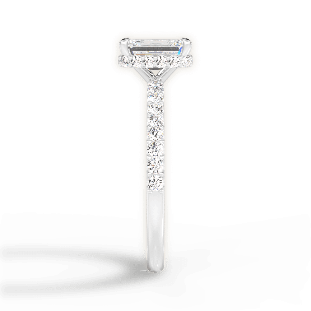 14kt White Gold/18kt White Gold/Platinum/emerald/perspective