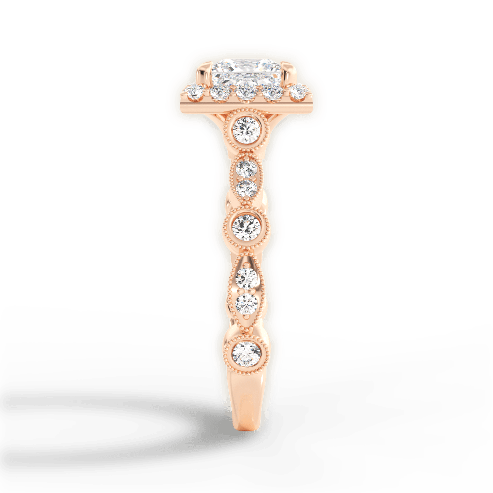 14kt Rose Gold/18kt Rose Gold/princess/perspective