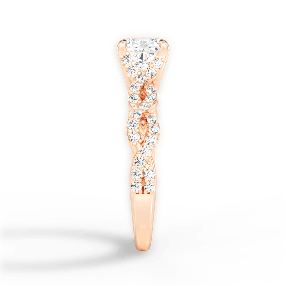 14kt Rose Gold/18kt Rose Gold/cushion/perspective