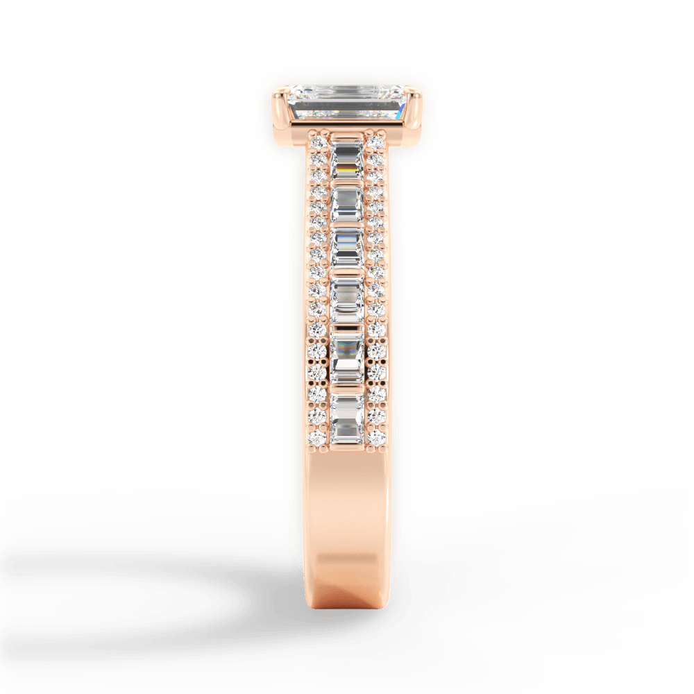 14kt Rose Gold/18kt Rose Gold/emerald/perspective