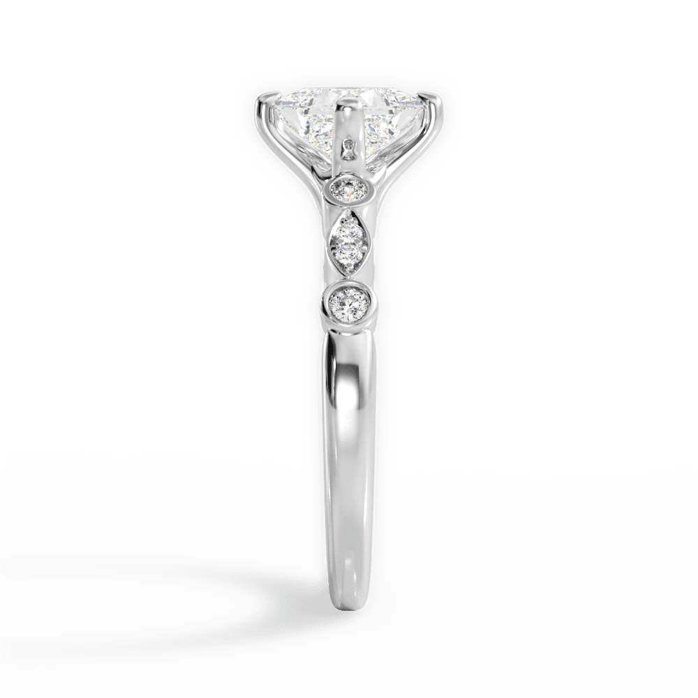 14kt White Gold/18kt White Gold/Platinum/princess/perspective