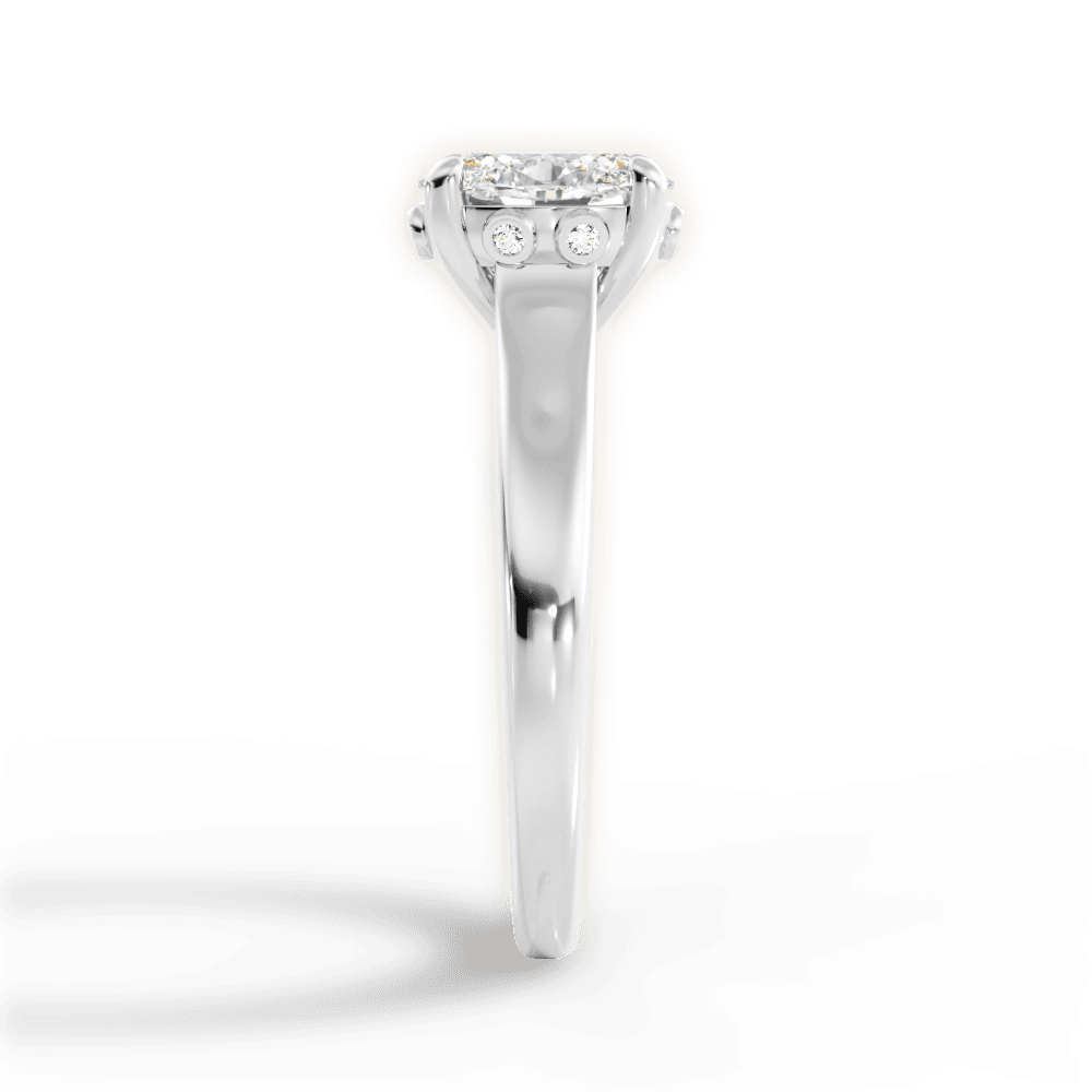 14kt White Gold/18kt White Gold/Platinum/oval/perspective