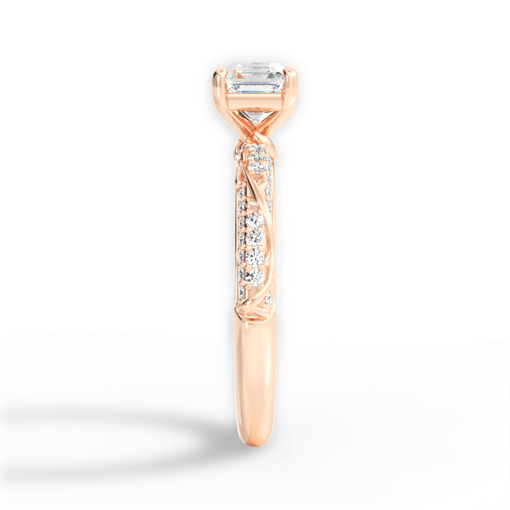 14kt Rose Gold/18kt Rose Gold/asscher/perspective