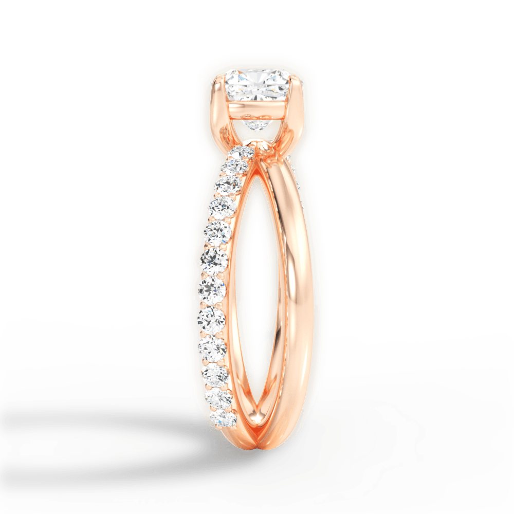 14kt Rose Gold/18kt Rose Gold/cushion/perspective