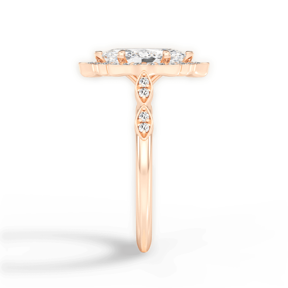 14kt Rose Gold/18kt Rose Gold/marquise/perspective