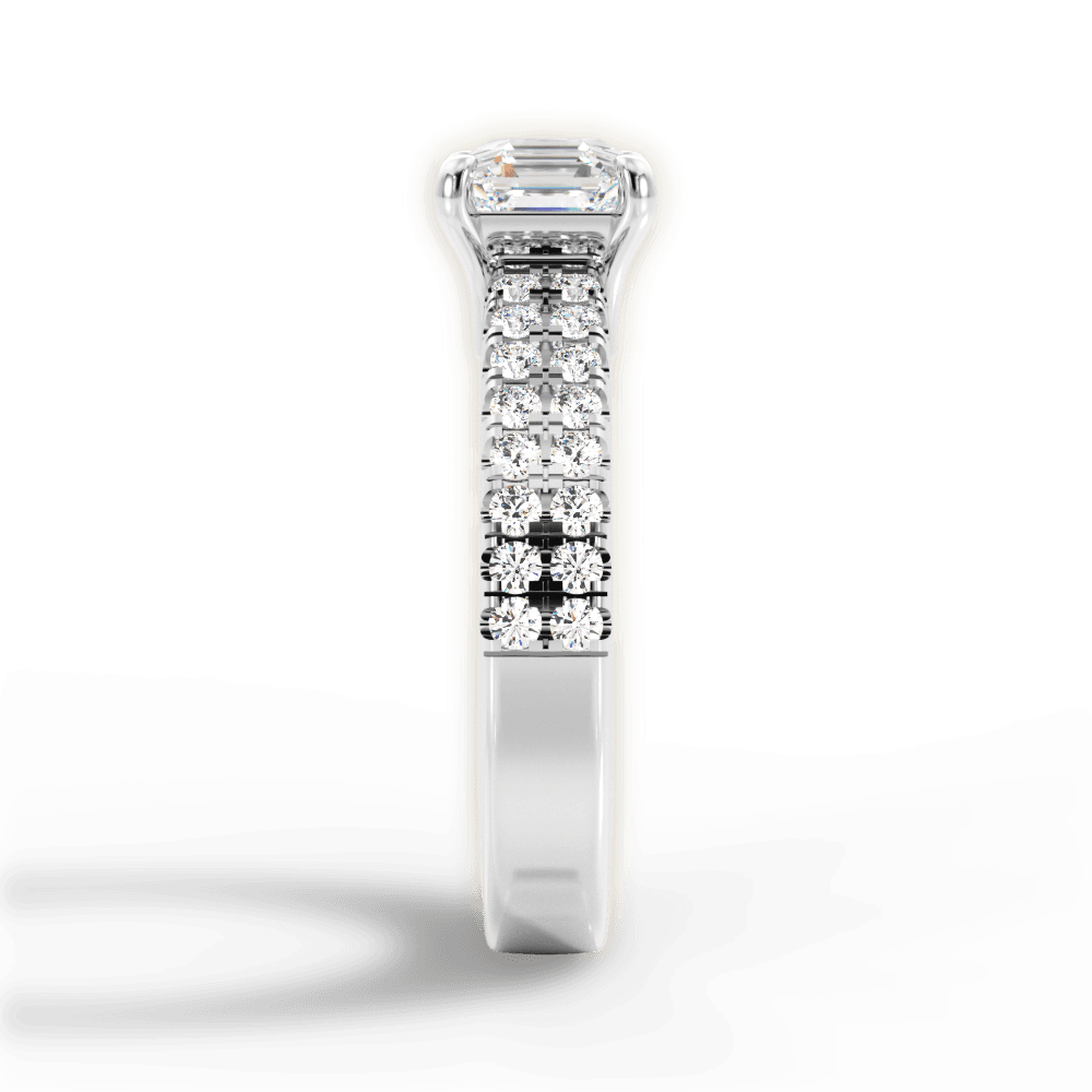 14kt White Gold/18kt White Gold/Platinum/asscher/perspective