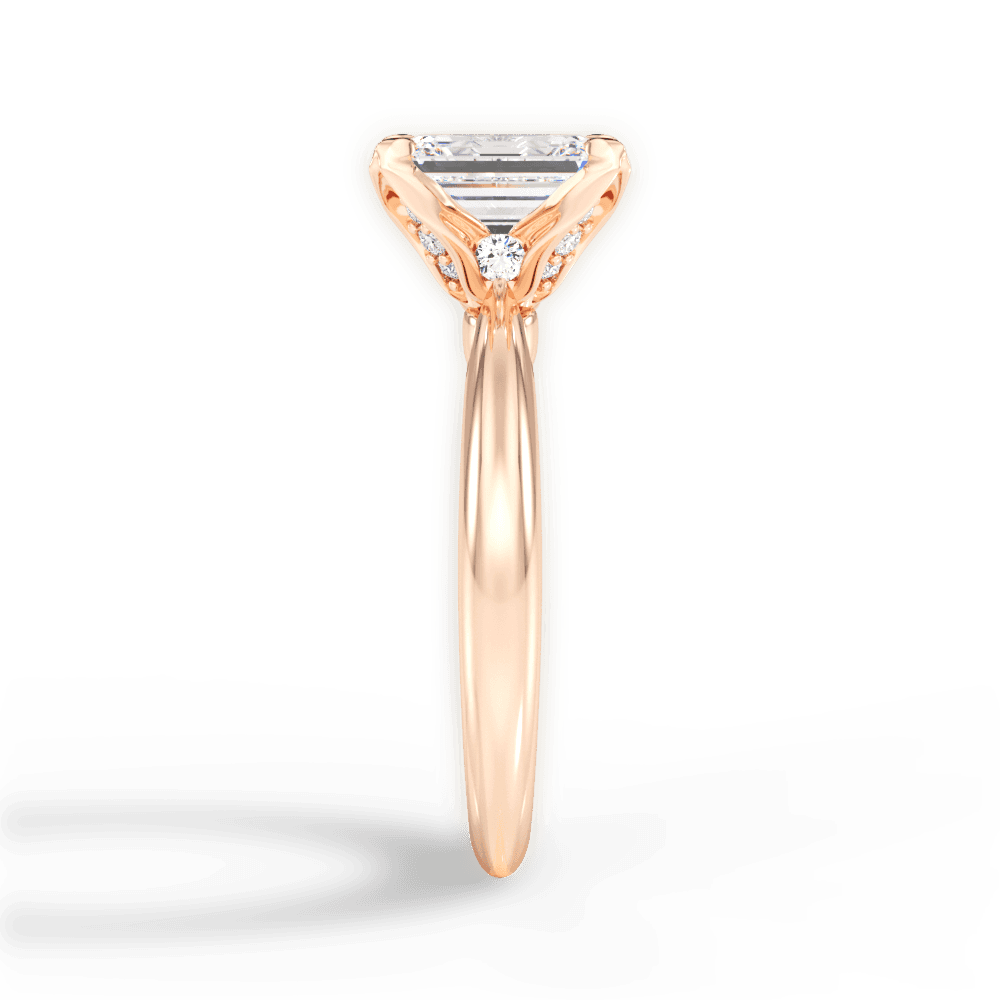 14kt Rose Gold/18kt Rose Gold/emerald/perspective