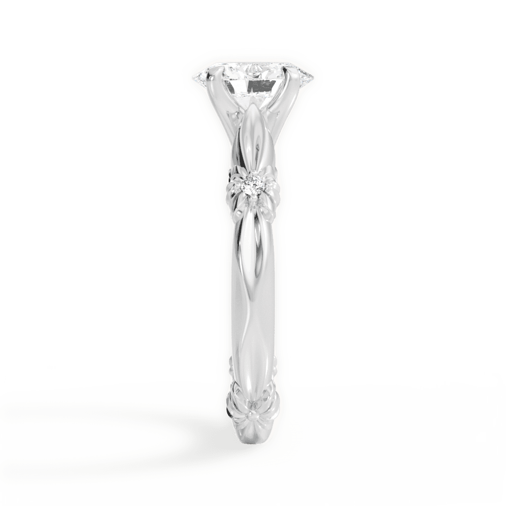 14kt White Gold/18kt White Gold/Platinum/oval/perspective