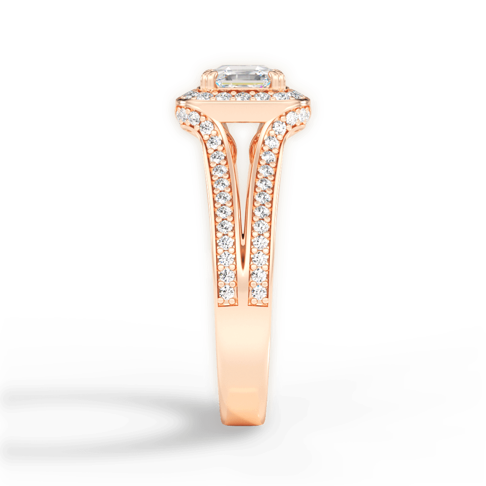14kt Rose Gold/18kt Rose Gold/asscher/perspective