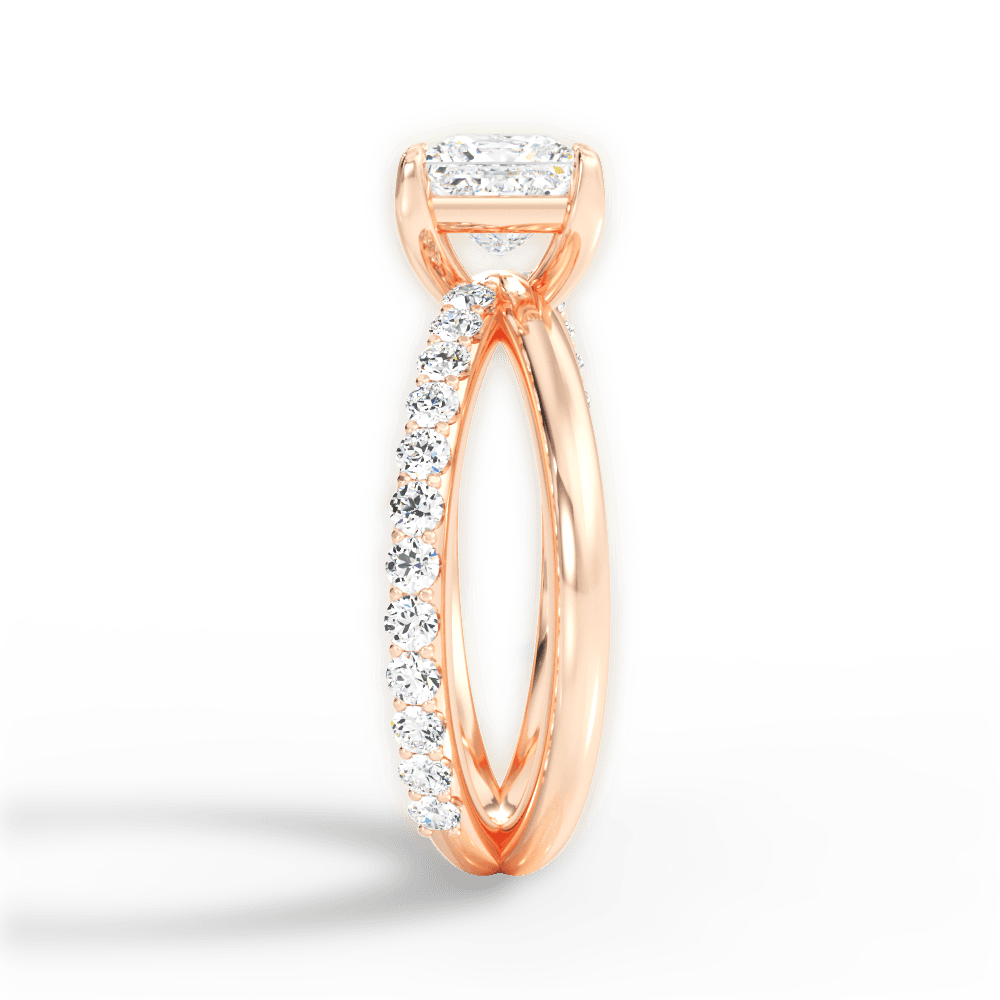 14kt Rose Gold/18kt Rose Gold/princess/perspective