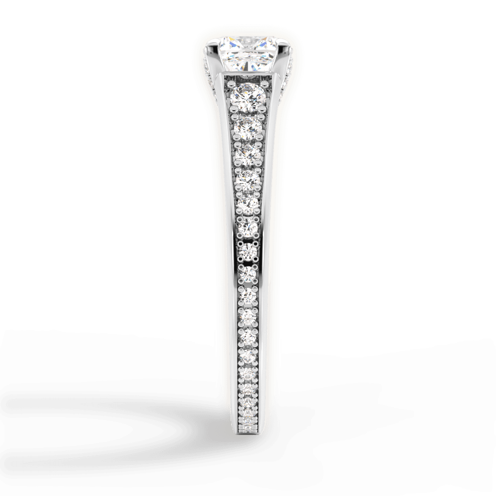 14kt White Gold/18kt White Gold/Platinum/cushion/perspective