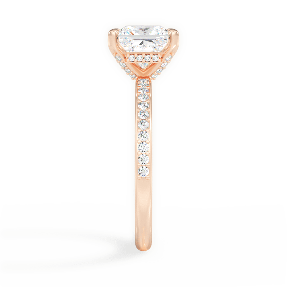 14kt Rose Gold/18kt Rose Gold/princess/perspective