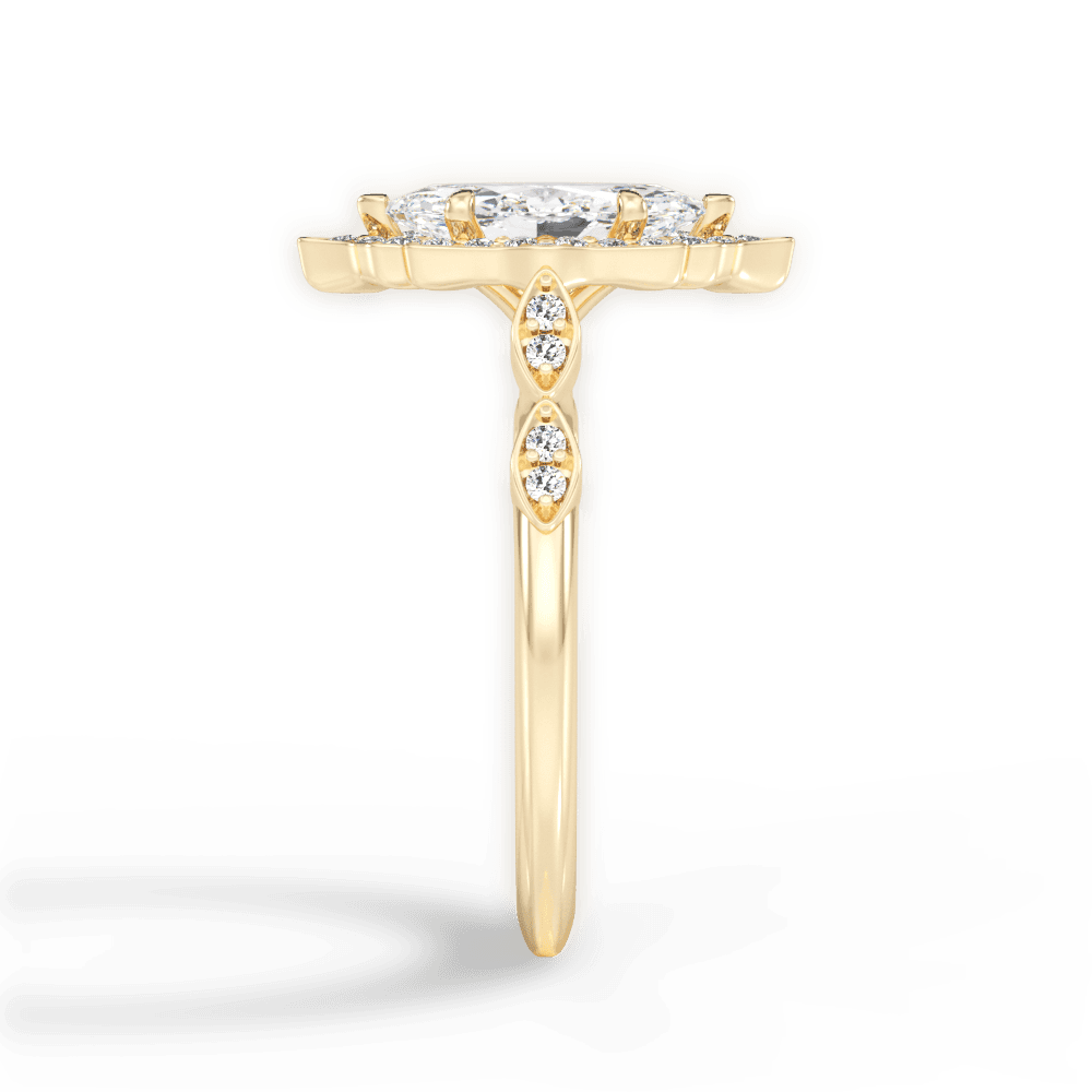 14kt Yellow Gold/18kt Yellow Gold/marquise/perspective