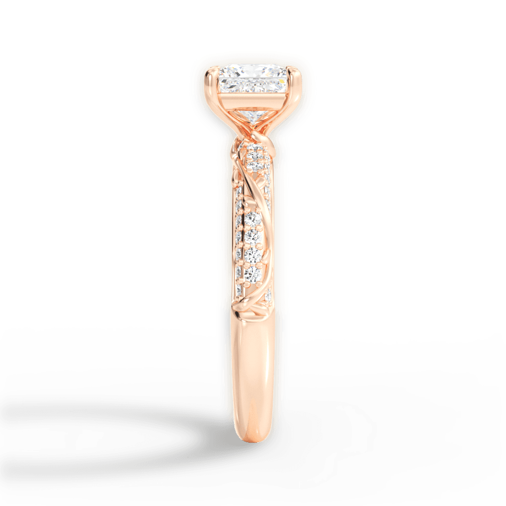14kt Rose Gold/18kt Rose Gold/princess/perspective