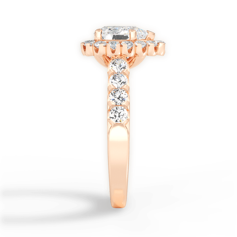 14kt Rose Gold/18kt Rose Gold/pear/perspective