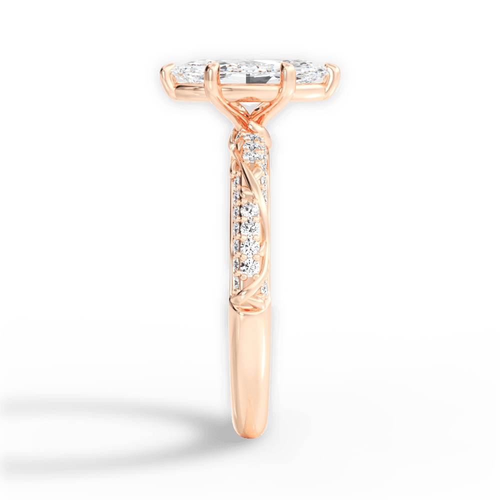 14kt Rose Gold/18kt Rose Gold/marquise/perspective