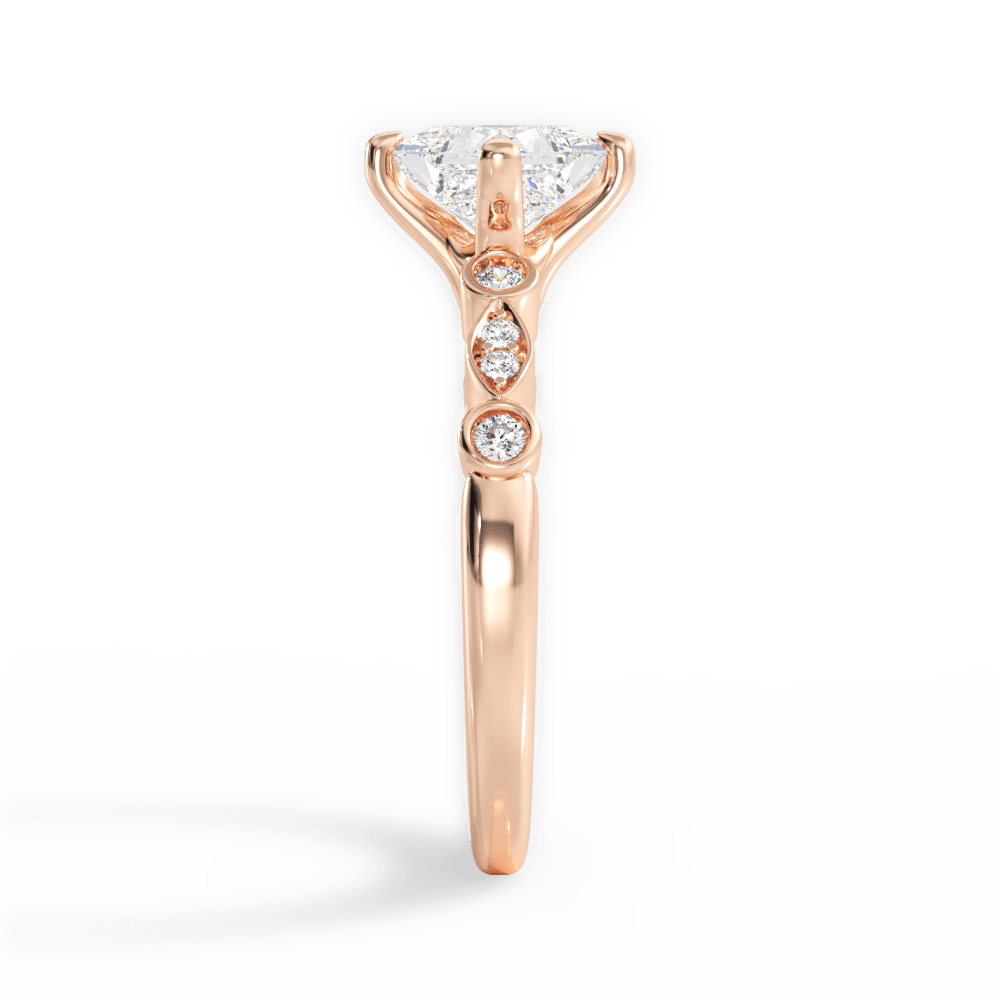 14kt Rose Gold/18kt Rose Gold/princess/perspective