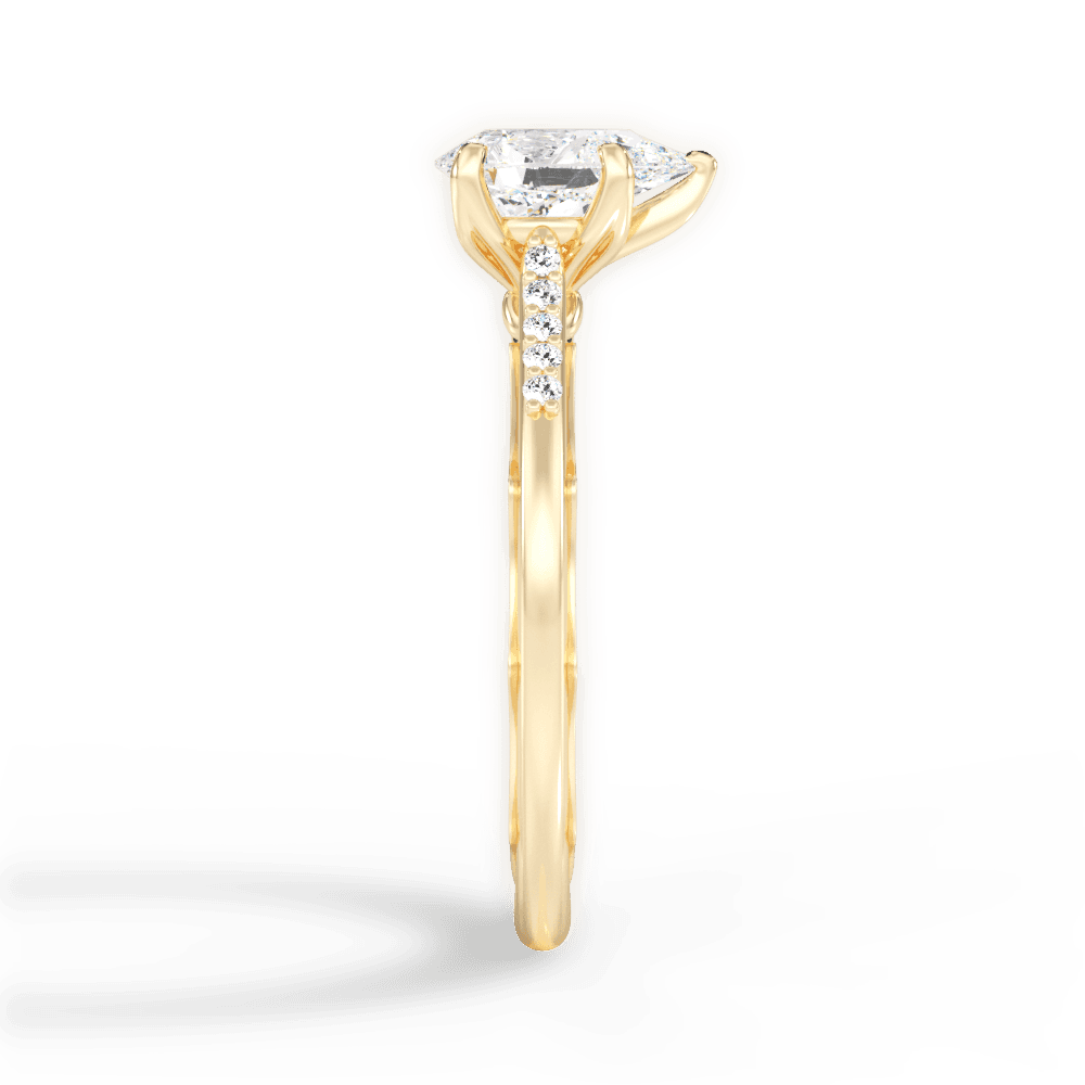 14kt Yellow Gold/18kt Yellow Gold/pear/perspective