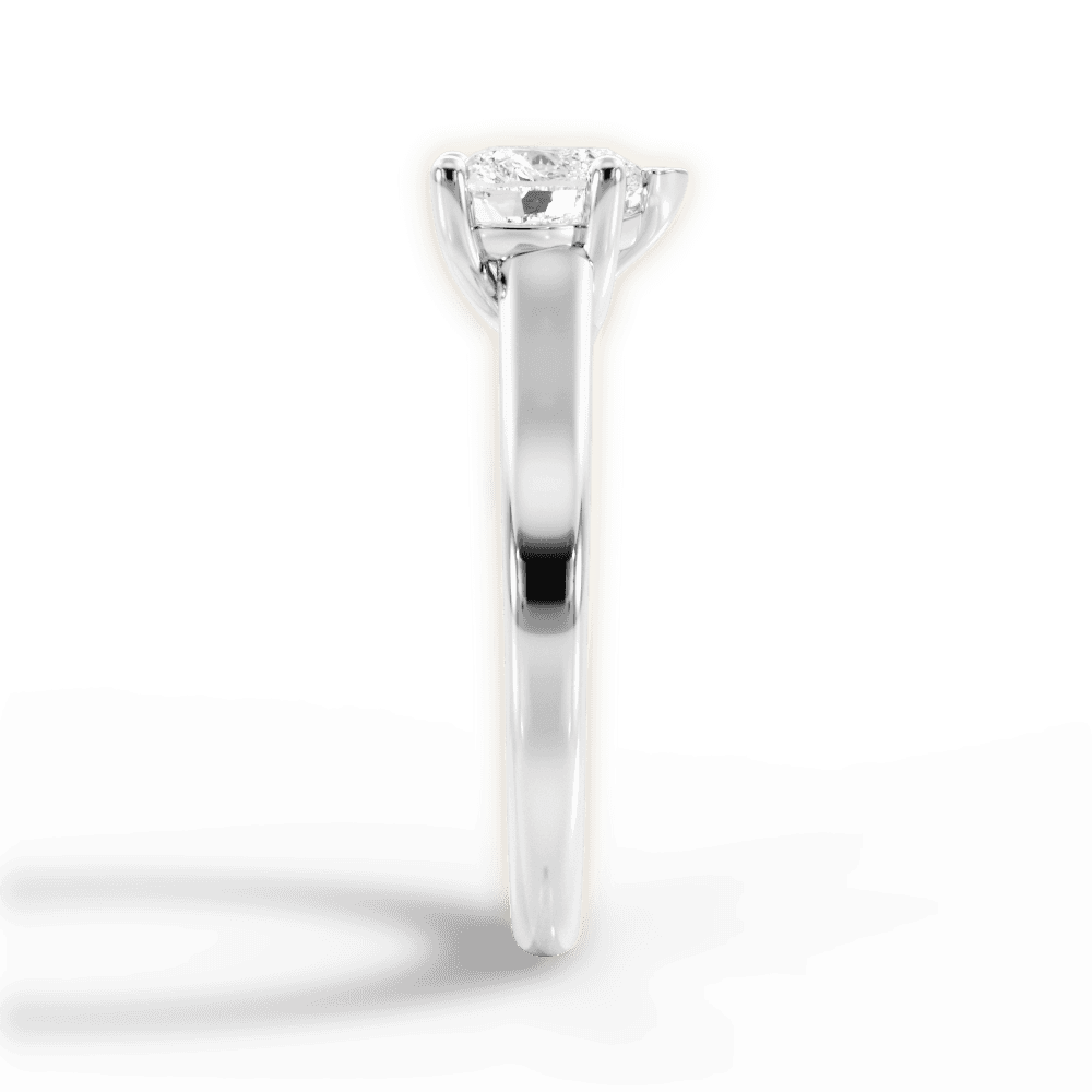 14kt White Gold/18kt White Gold/Platinum/heart/perspective