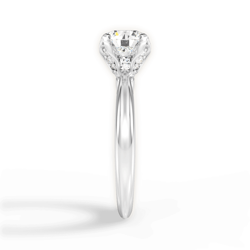 14kt White Gold/18kt White Gold/Platinum/round/perspective