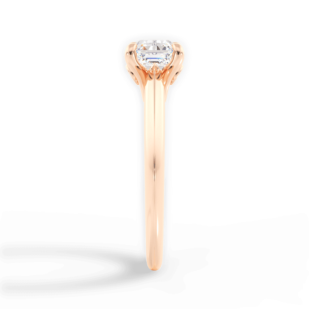 14kt Rose Gold/18kt Rose Gold/asscher/perspective