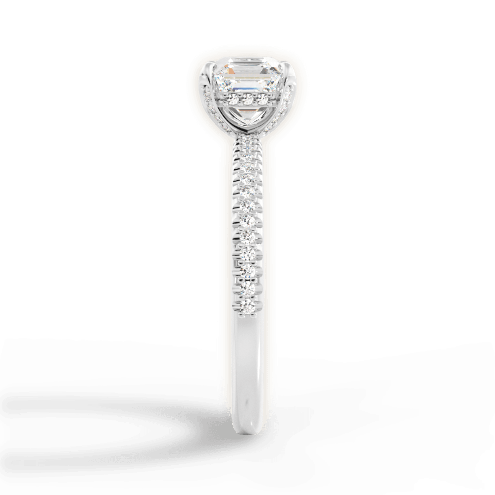 14kt White Gold/18kt White Gold/Platinum/asscher/perspective