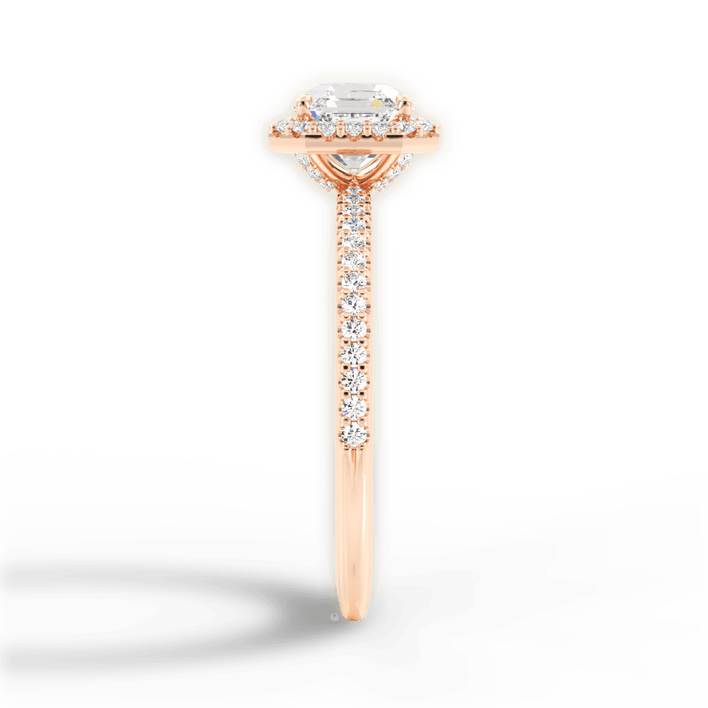 14kt Rose Gold/18kt Rose Gold/asscher/perspective