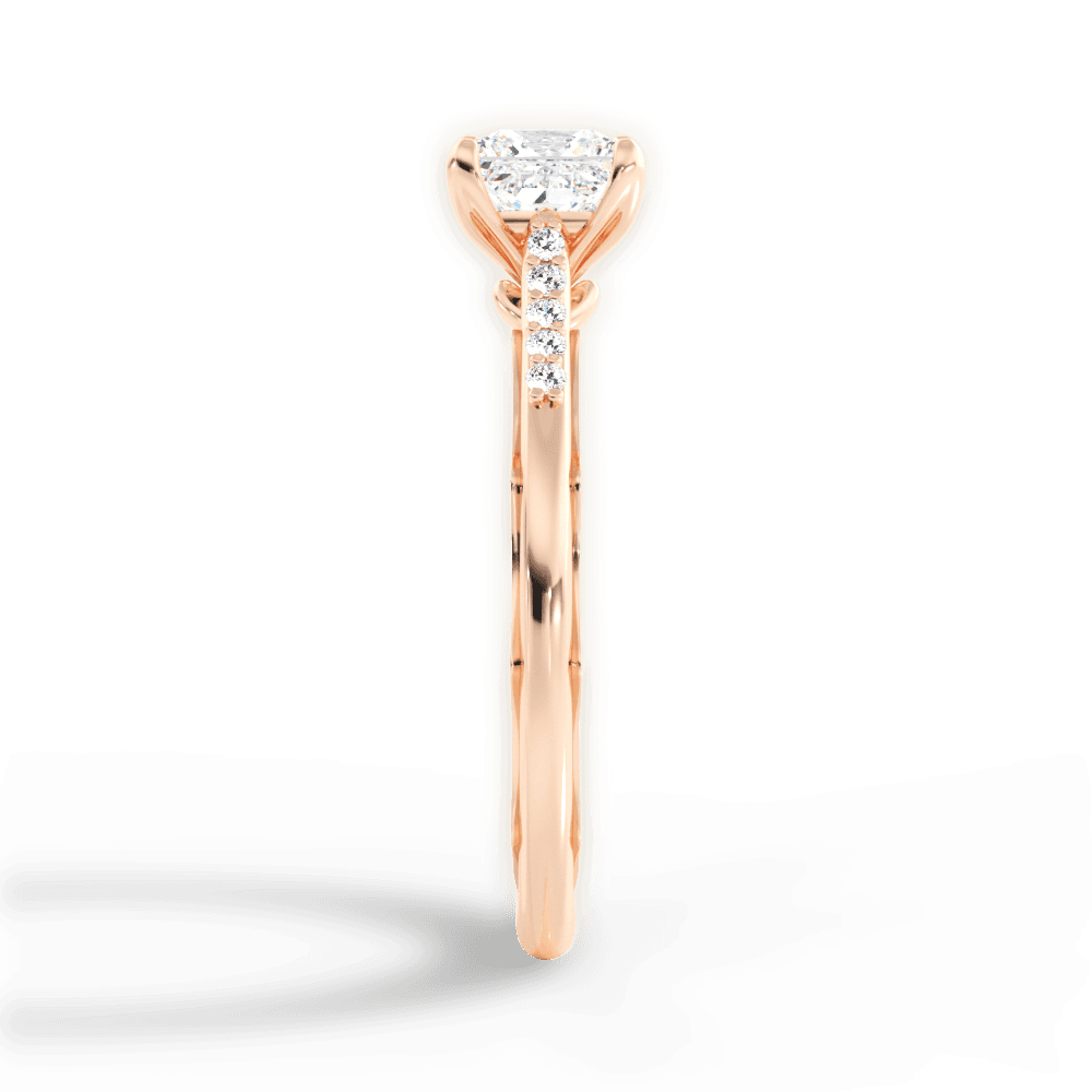 14kt Rose Gold/18kt Rose Gold/princess/perspective