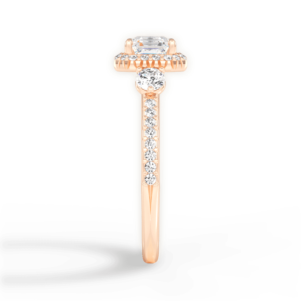 14kt Rose Gold/18kt Rose Gold/asscher/perspective