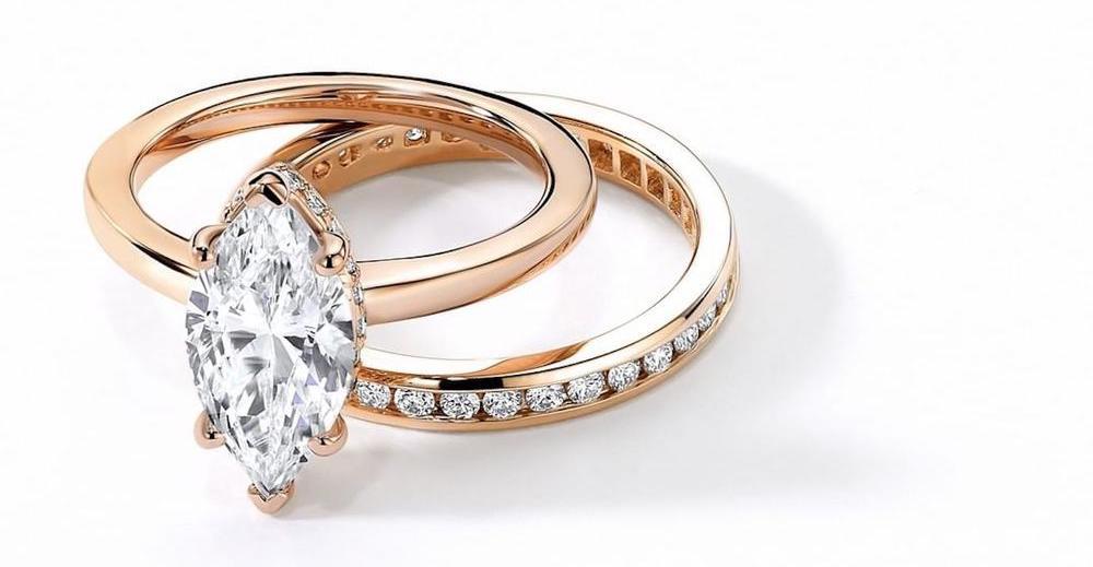 rose gold bridal set