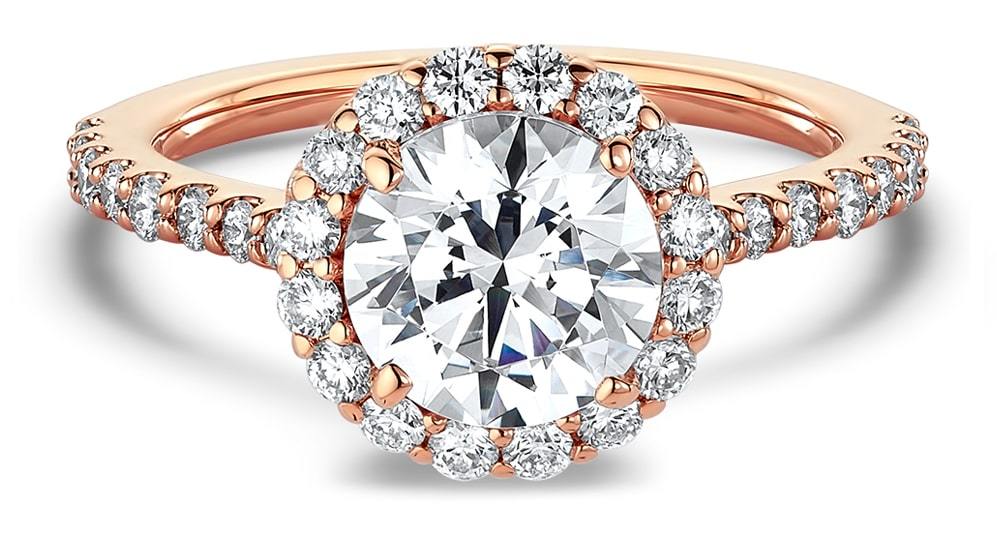 rose gold halo ring