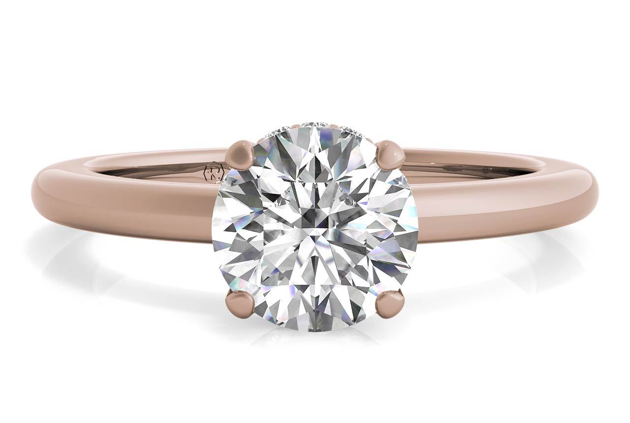 rose gold hidden halo engagement ring