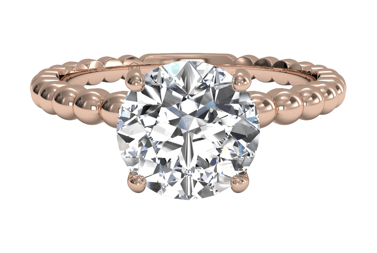 round cut rose gold engagement ring