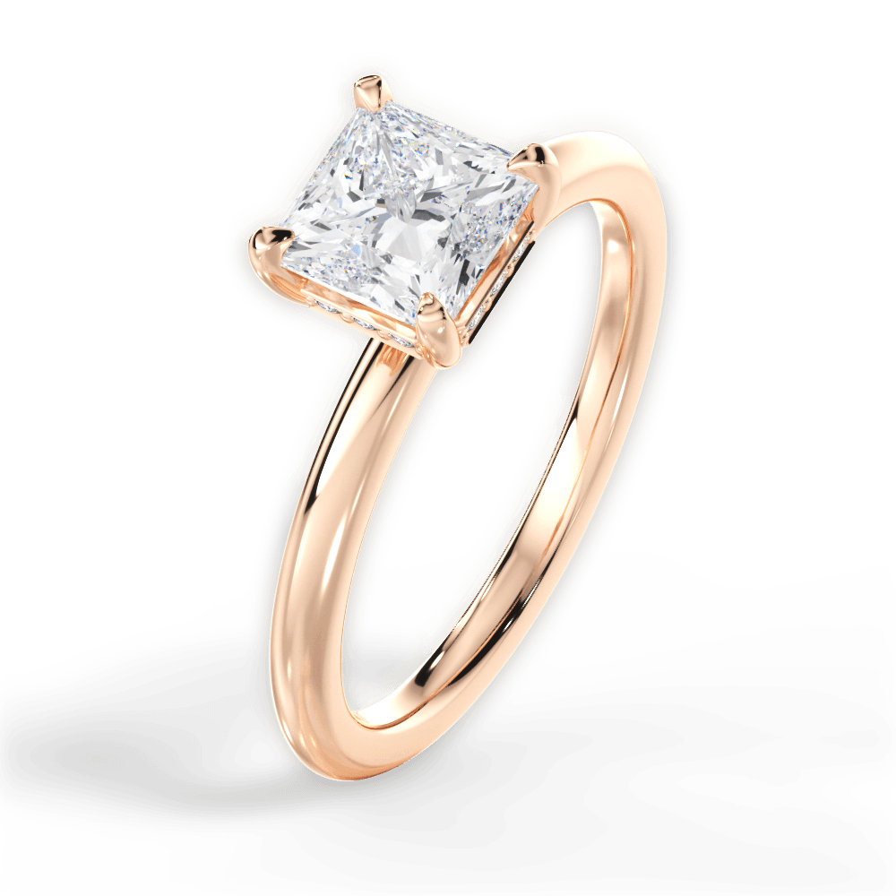 14kt Rose Gold/18kt Rose Gold/princess/side