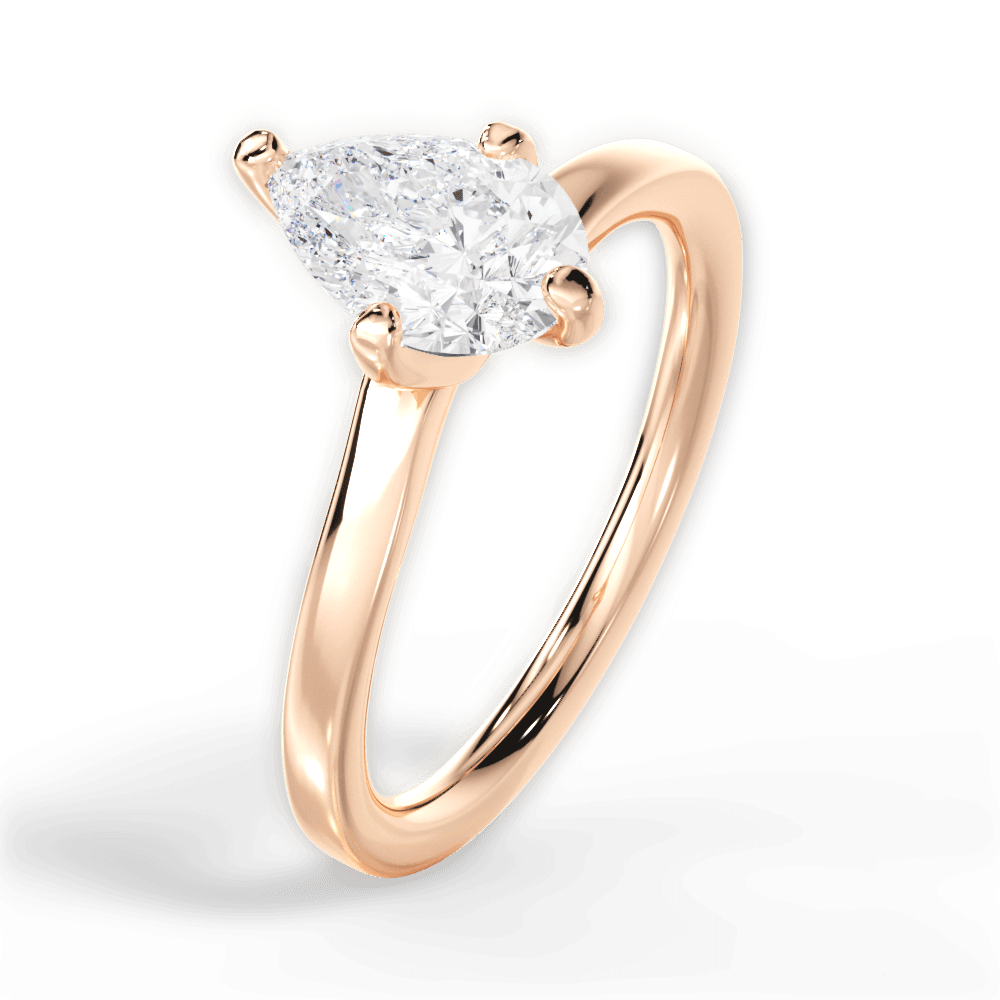 14kt Rose Gold/18kt Rose Gold/pear/side